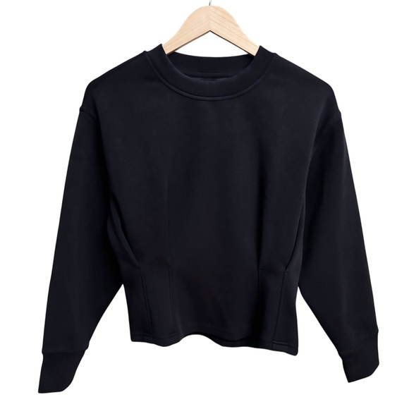 Lululemon Gathered Waist Crew Pullover Sweatshirt Black - Picture 2 of 5